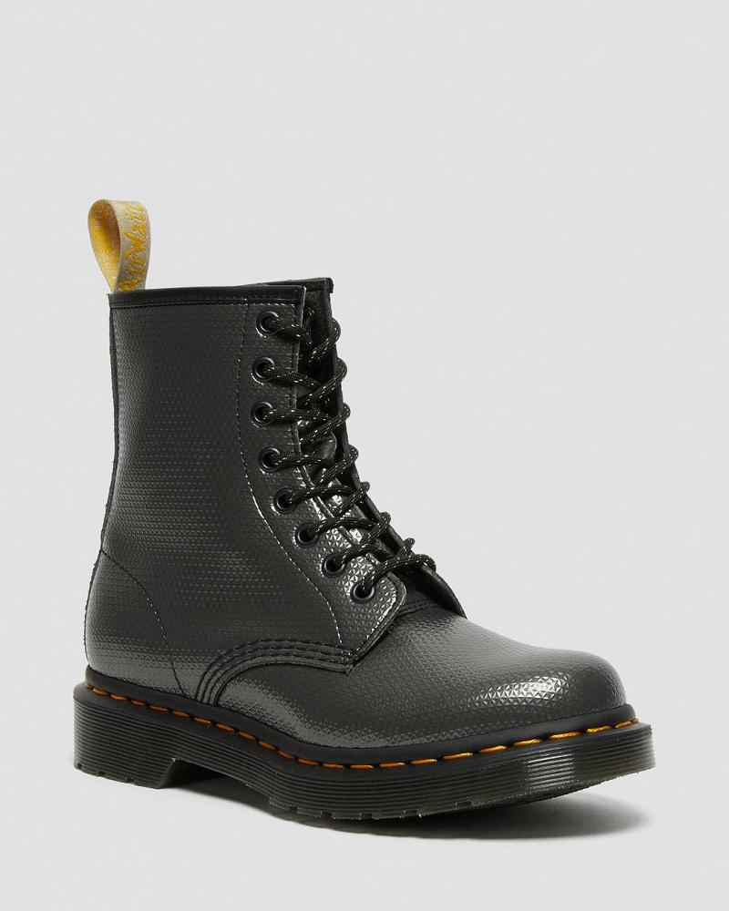 Dr Martens Vegan 1460 Metallic Emboss Veterlaarzen Dames Grijs | NL 555RVD